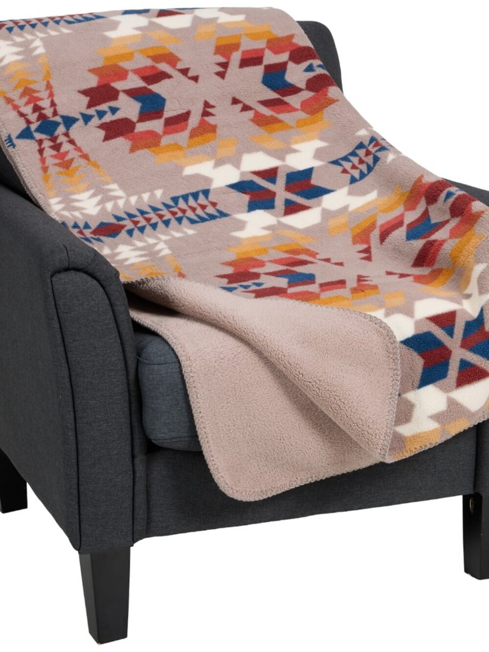 new Pendleton  Legend Lake Sherpa Throw Blanket - 50x70” Ivory Multicolor 3S2